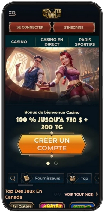 Visitez le site officiel Monsterwin